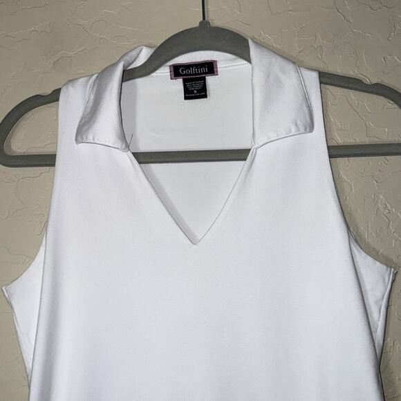 Golftini white sleeveless v neck polo size small - Picture 3 of 5